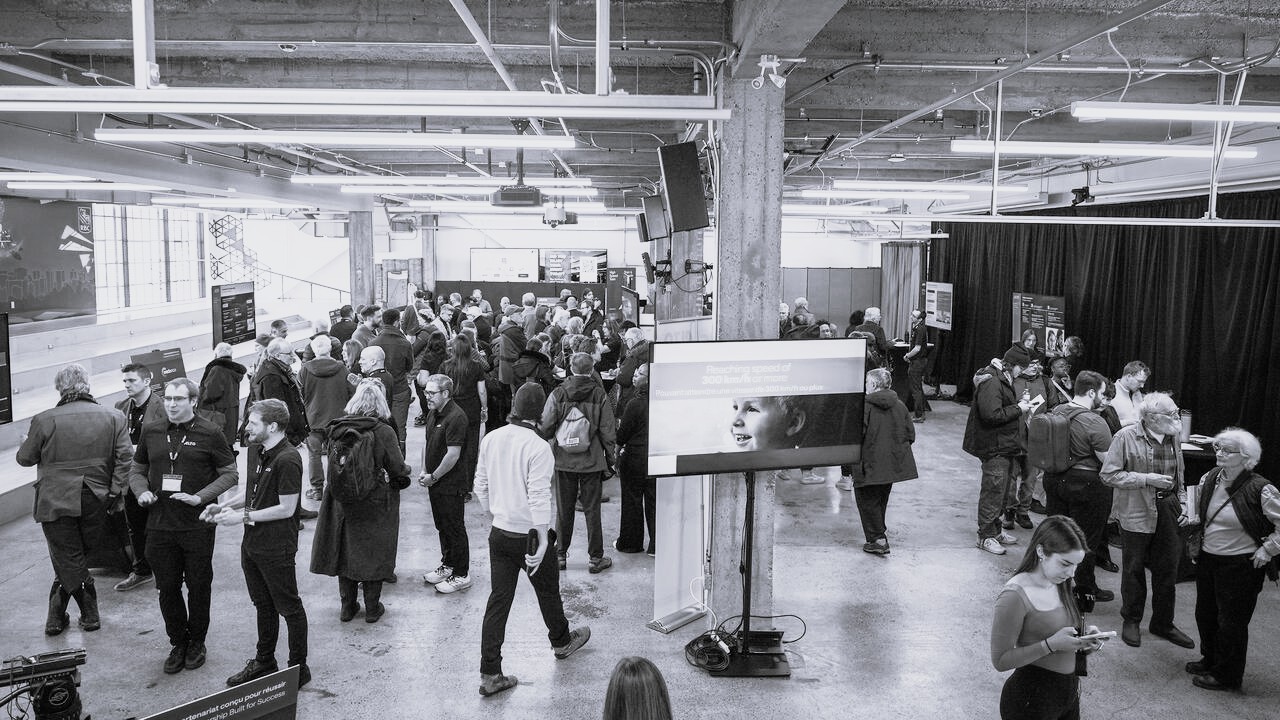 Attendees networking at a past event